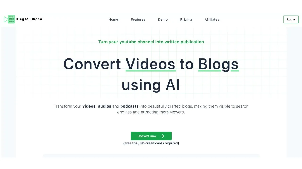 BlogMyVideo AI Video to Blog Convertor Tool Review