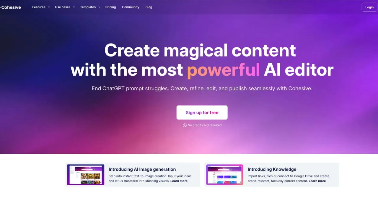 Cohesive AI Content Writer Review