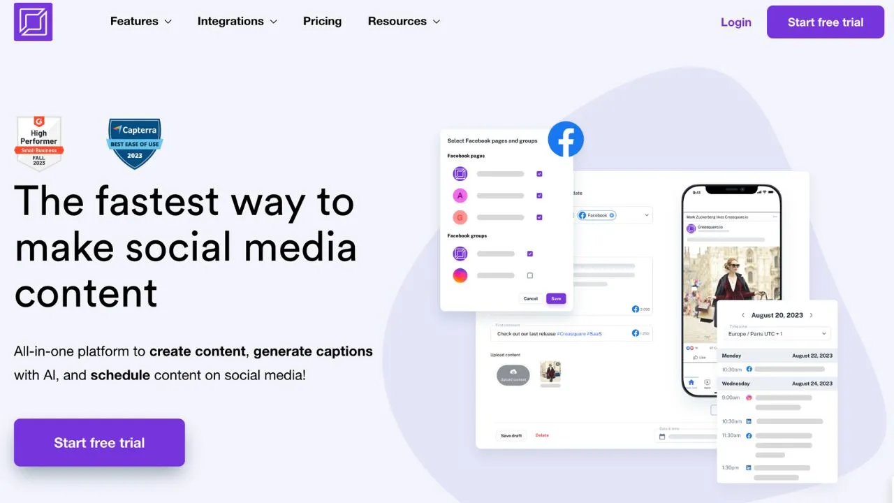 Creasquare AI Social Media Management Platform Review