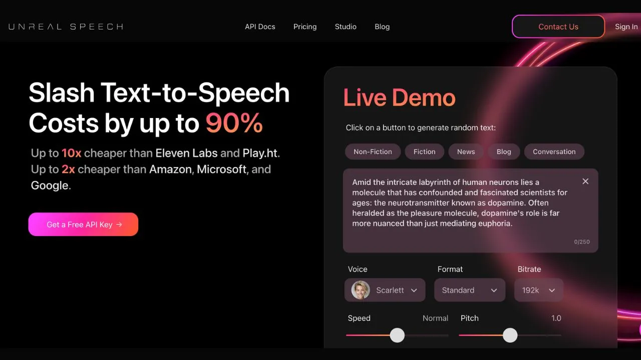 Unreal Speech AI Text to Speech Tool Review